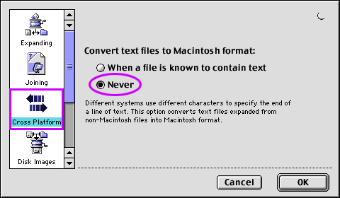 Change StuffIt Expander Prefs