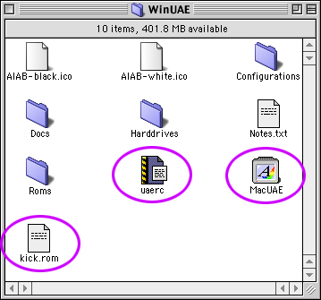 The 'WinUAE' window